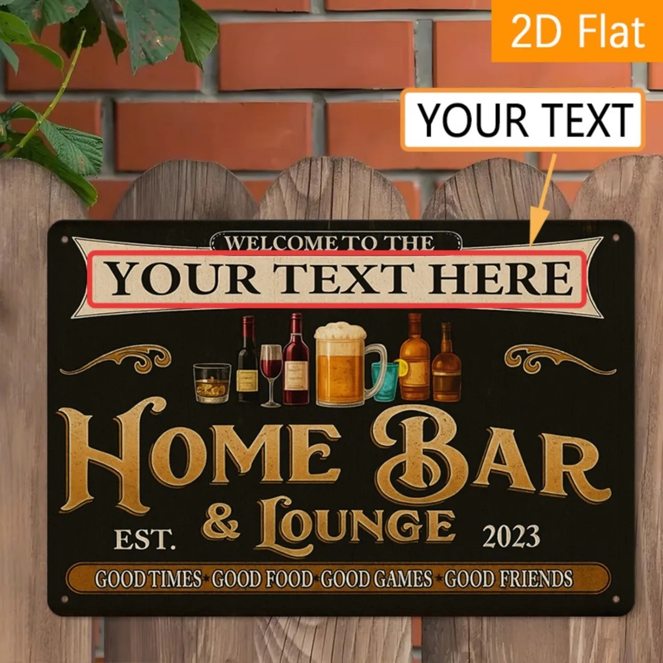 Home Bar Signs - Custom Text Vintage Home Bar &