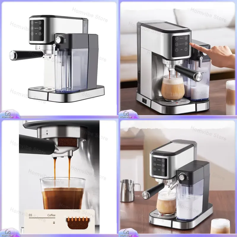 Home Barista - Stainless Steel Espresso 20 Bar Coffee