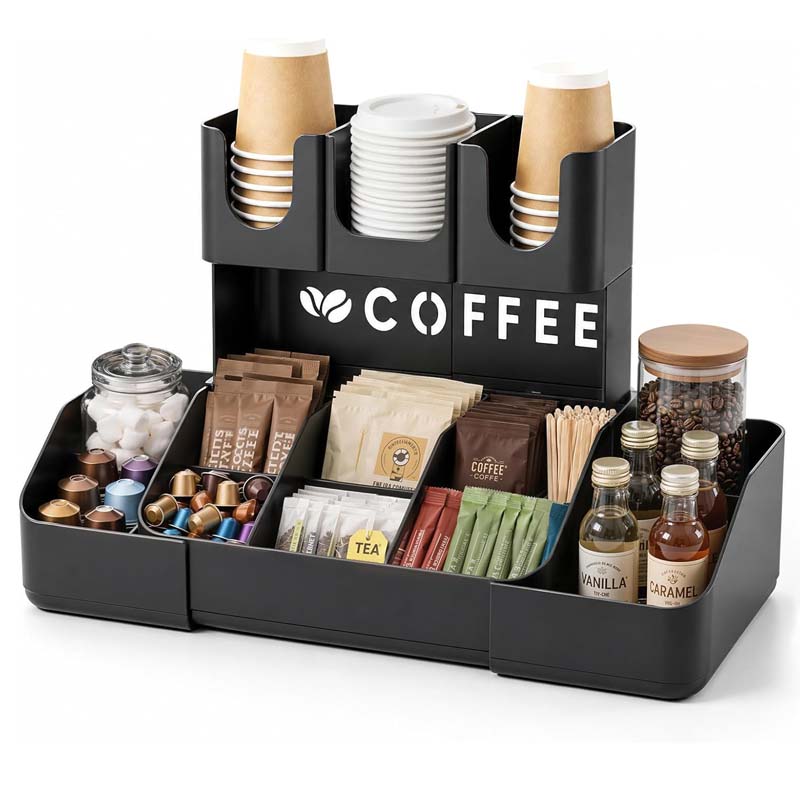 Home Bar Setup - 2 Tier Coffee Station Organizer For