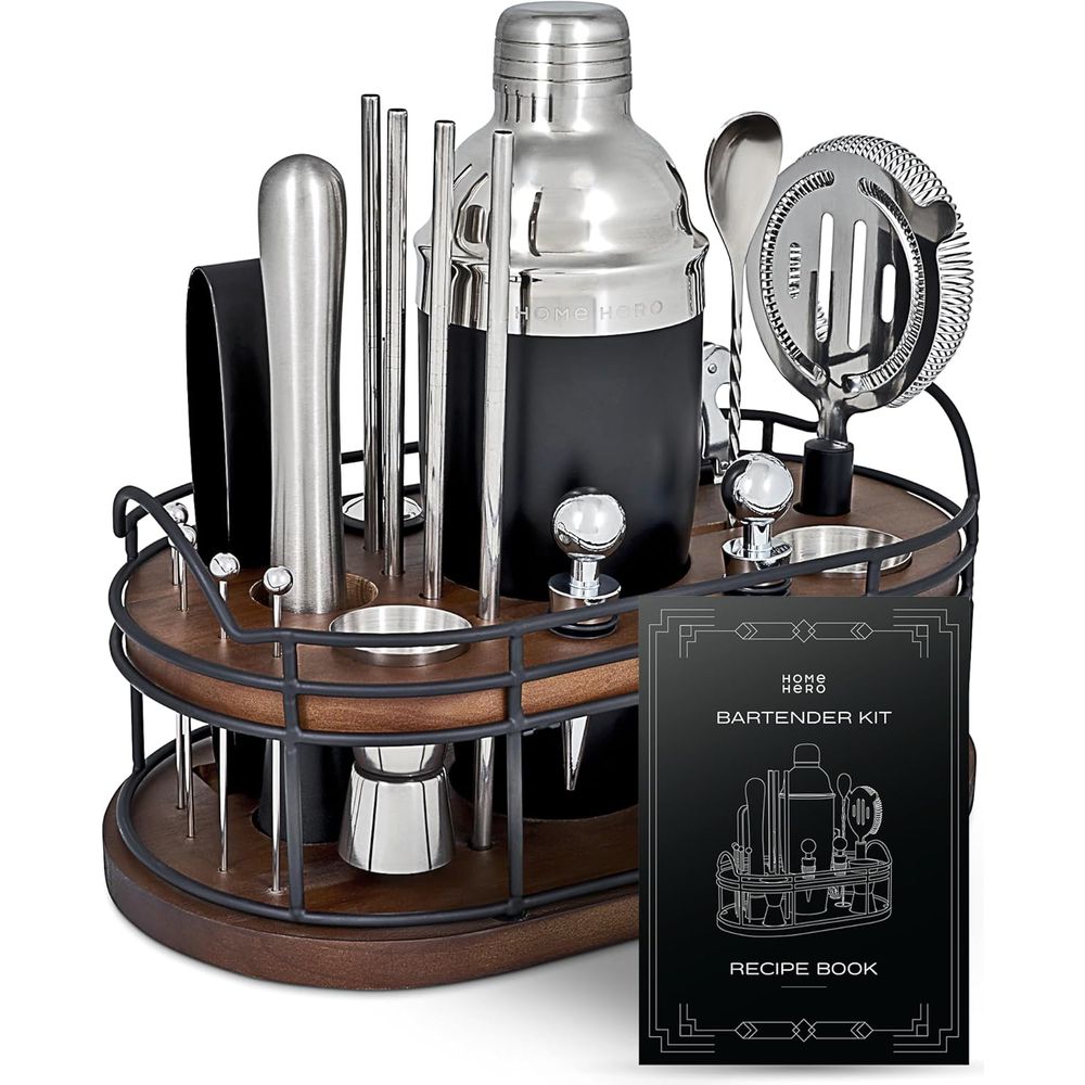Cocktail Recipe Book - 22-Piece Cocktail Shaker & Bar Tool