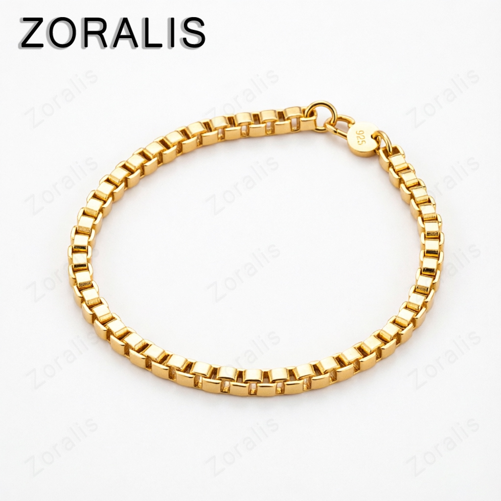 Bar Cart Gold - Exquisite 18K Gold 4mm Box Chain