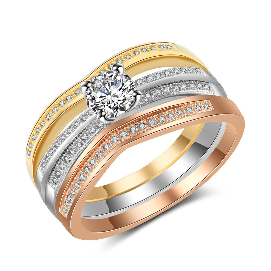 18K Multi Gold Ring 3pc Set fo - огляд і ціна Bar Cart Gold