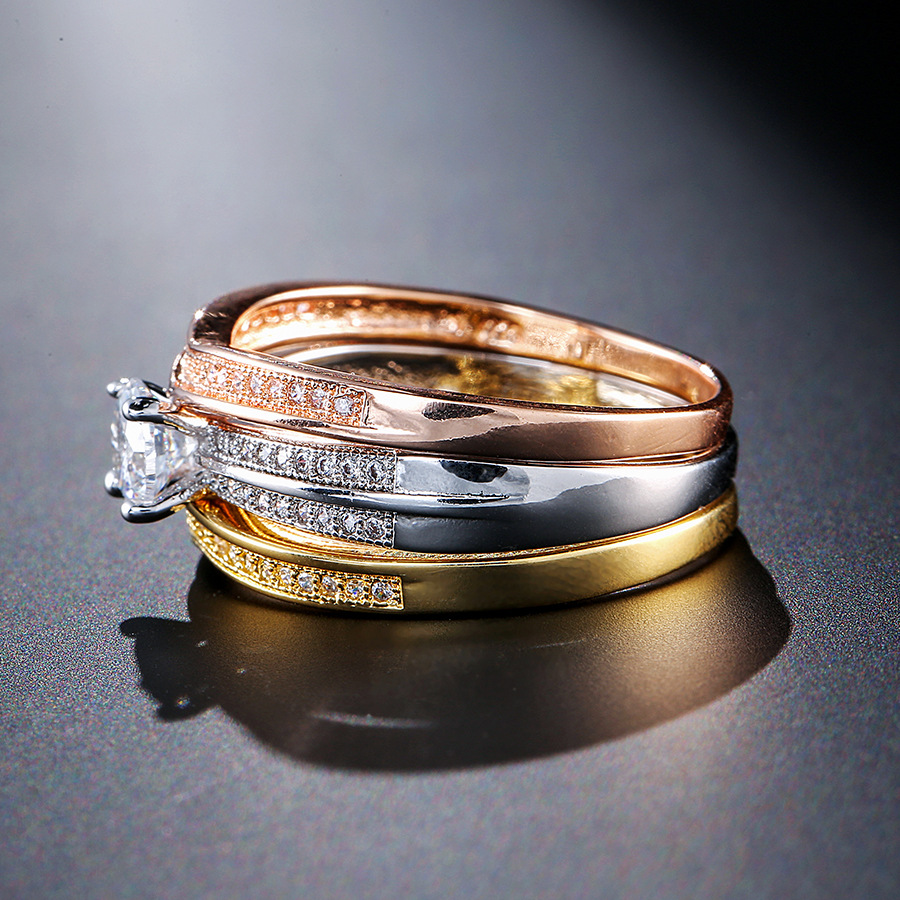 18K Multi Gold Ring 3pc Set fo - огляд і ціна Bar Cart Gold