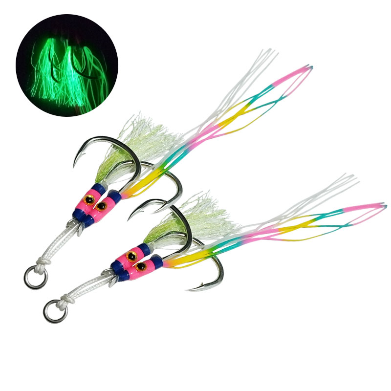 2Pairs/bag Glow Jig Lure Hooks - огляд і ціна Jigger Double Sided