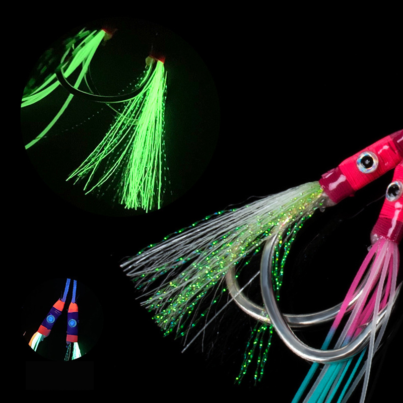 2Pairs/bag Glow Jig Lure Hooks - огляд і ціна Jigger Double Sided