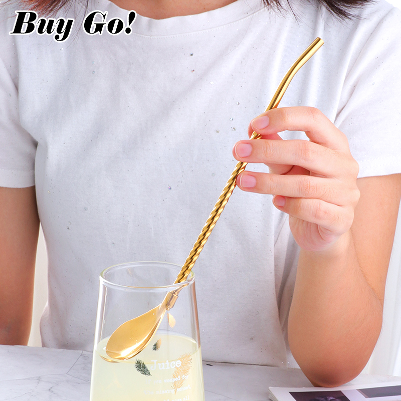 1PC Long Big Twisted Straw Spo - огляд і ціна Bar Spoon Twisted