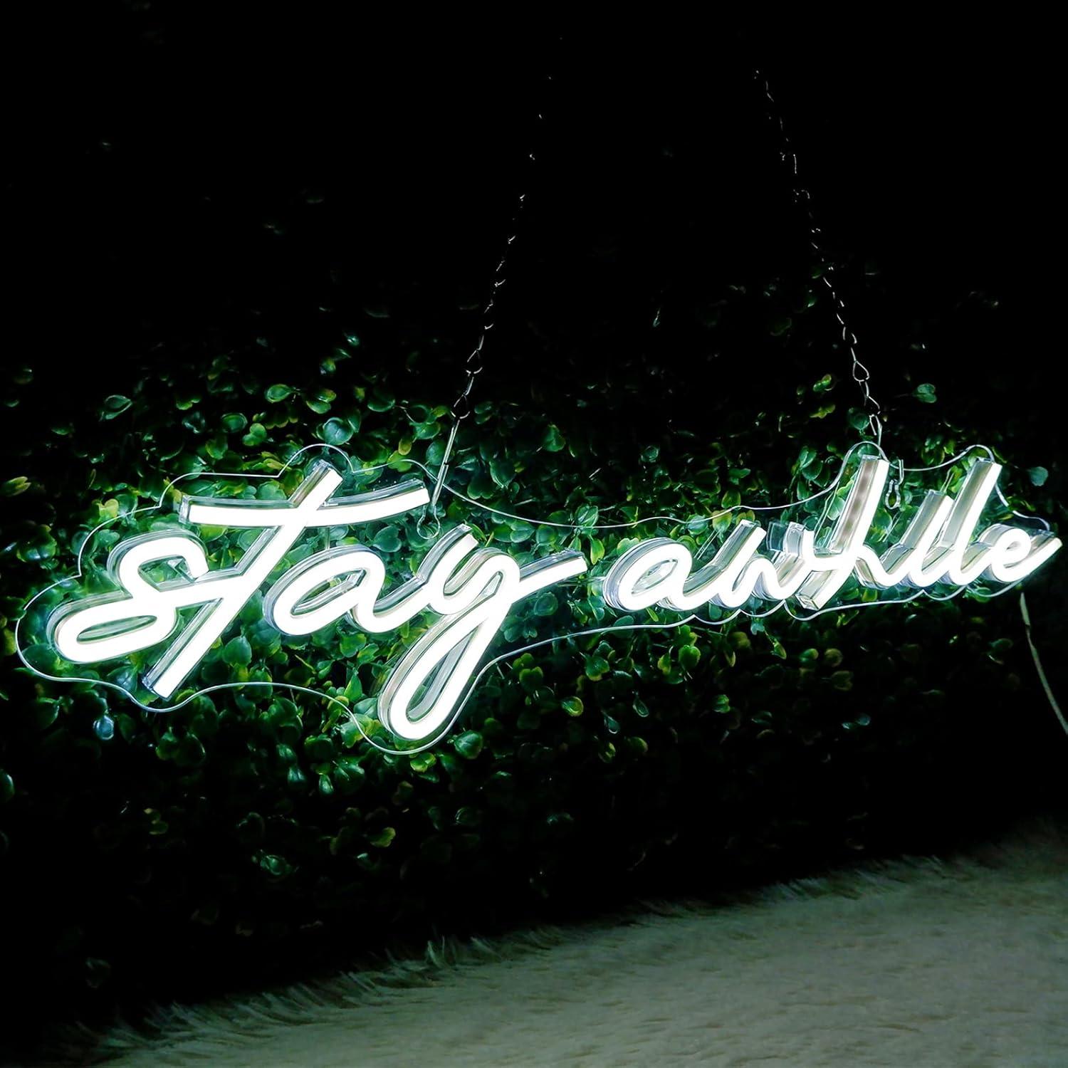 Stay Awhile Neon Signs USB Dim - огляд і ціна Home Bar Signs