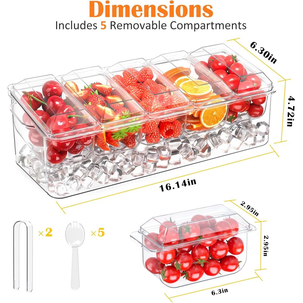 Condiment Tray, Chilled Server - огляд і ціна Garnish Tray Set
