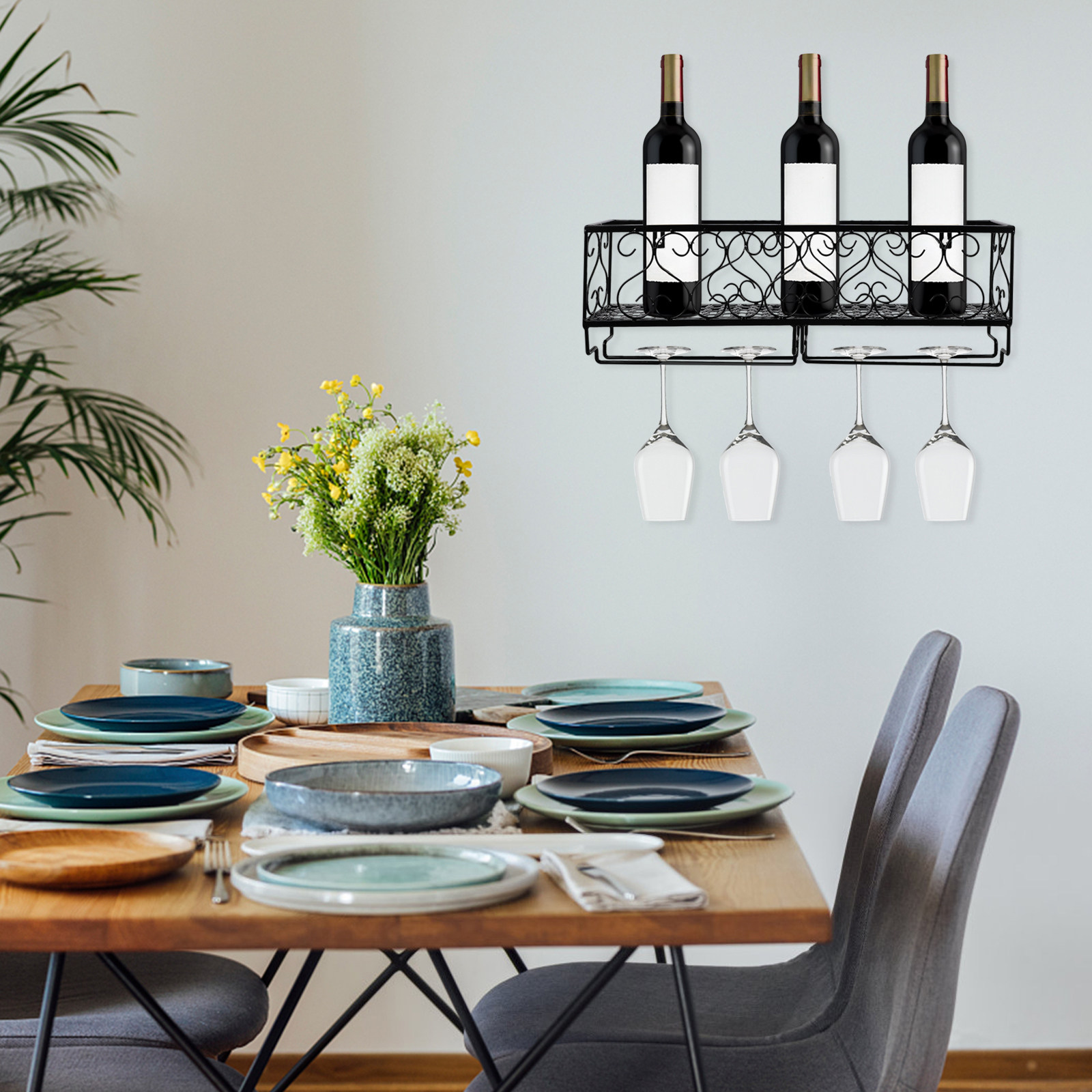 1Pcs Wall Mount Wine Bottle Ra - огляд і ціна Home Bar Setup