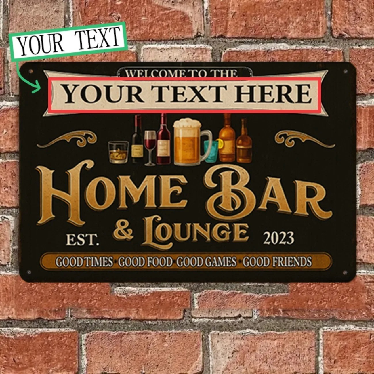 Custom Text Vintage Home Bar & - огляд і ціна Home Bar Signs