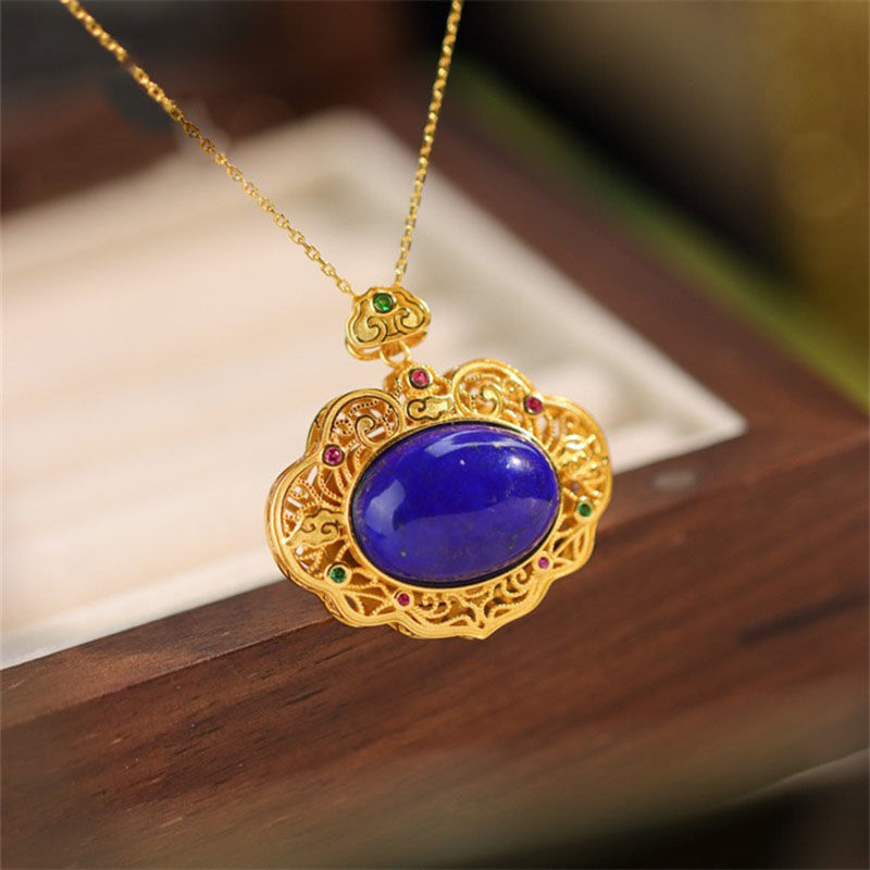 Classical lapis lazuli necklac - огляд і ціна Bar Cart Gold