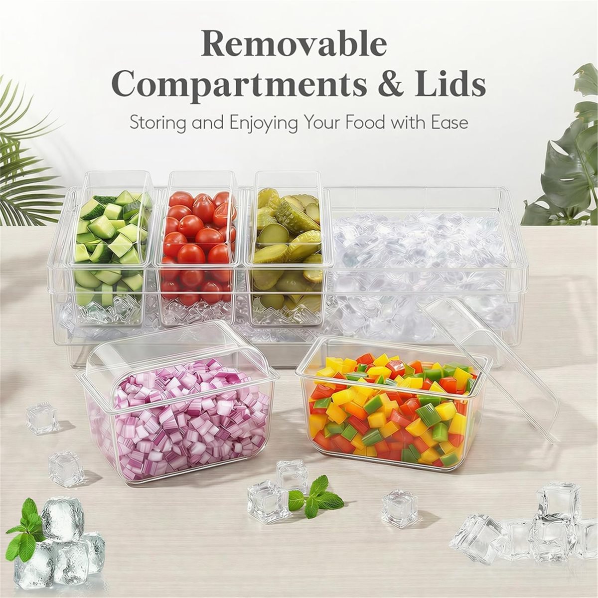 Chilled Condiment Containers,T - огляд і ціна Garnish Tray Set