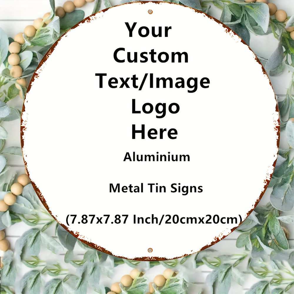 Custom Round Vintage Metal Tin - огляд і ціна Home Bar Signs