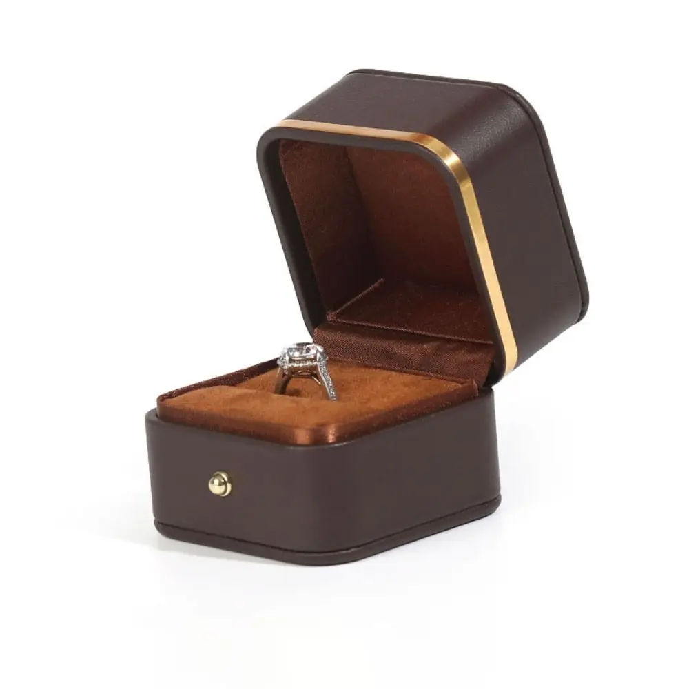 Fashion PU Leather Square Ring - огляд і ціна Bar Cart Gold